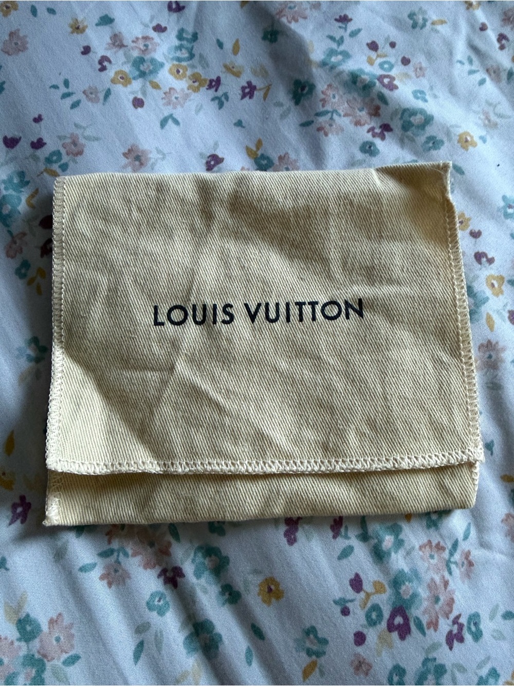 Louis Vuitton Beige Foldover Dust Pouch